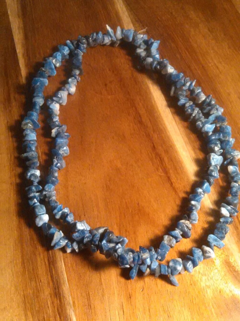 Sodalite Chips Beaded Necklace (34 Inch)